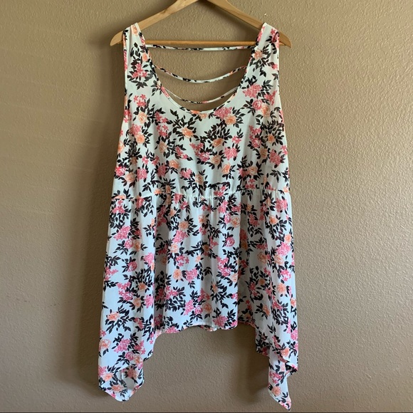 torrid Tops - Torrid Babydoll Shark Bite Sheer Top Size 4X